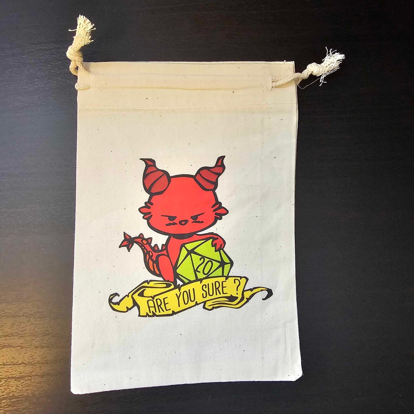 Dragon Art Dice Bag for Role Playing Games - Canvas Storage