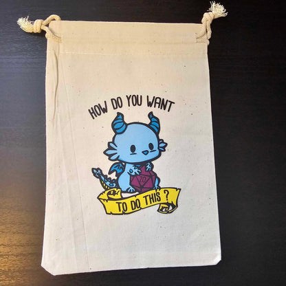 Dragon Art Dice Bag for Role Playing Games - Canvas Storage