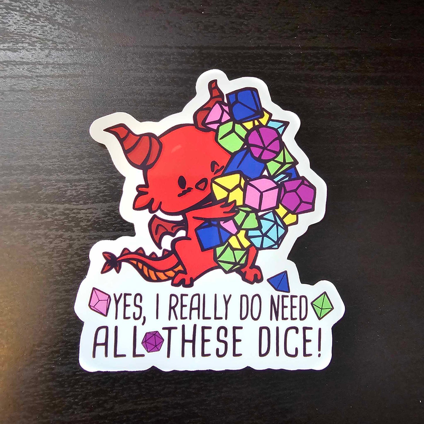 Dungeons & Dragons Inspired RPG Cute Dragon Dice Stickers