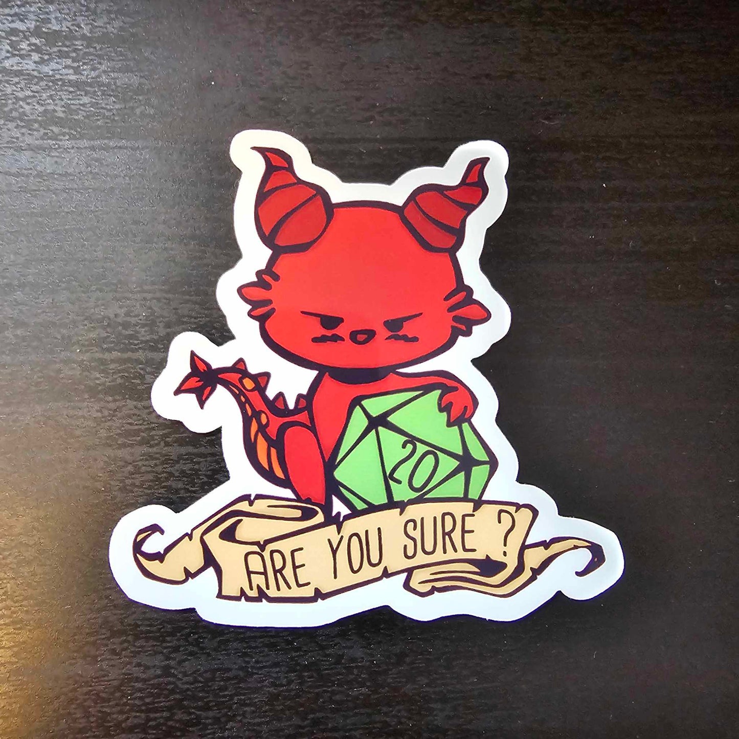 Dungeons & Dragons Inspired RPG Cute Dragon Dice Stickers