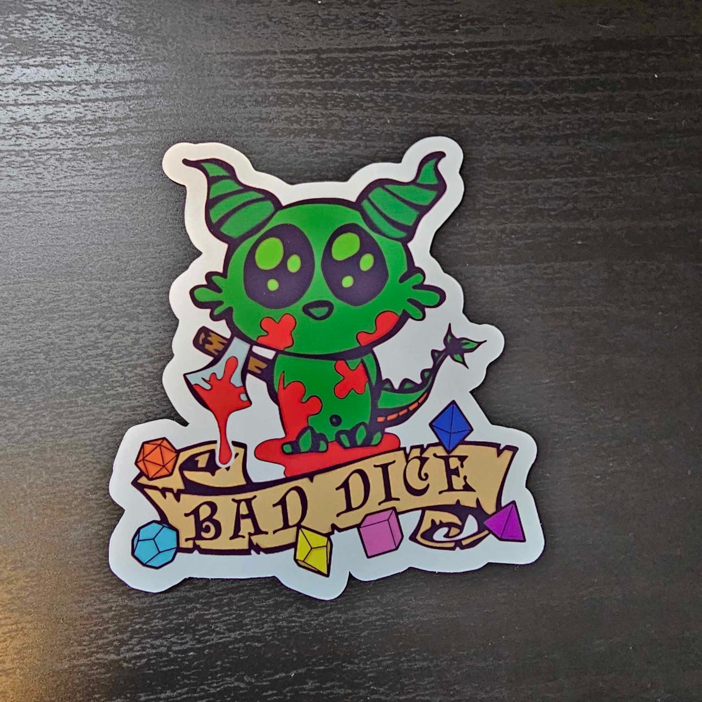 Dungeons & Dragons Inspired RPG Cute Dragon Dice Stickers