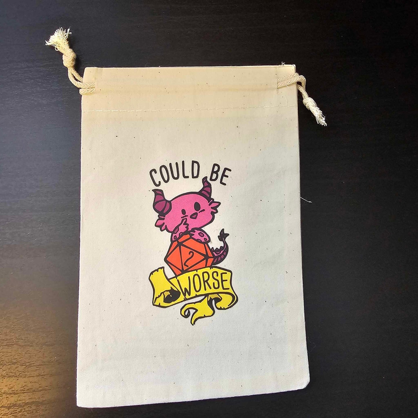 Dragon Art Dice Bag for Role Playing Games - Canvas Storage