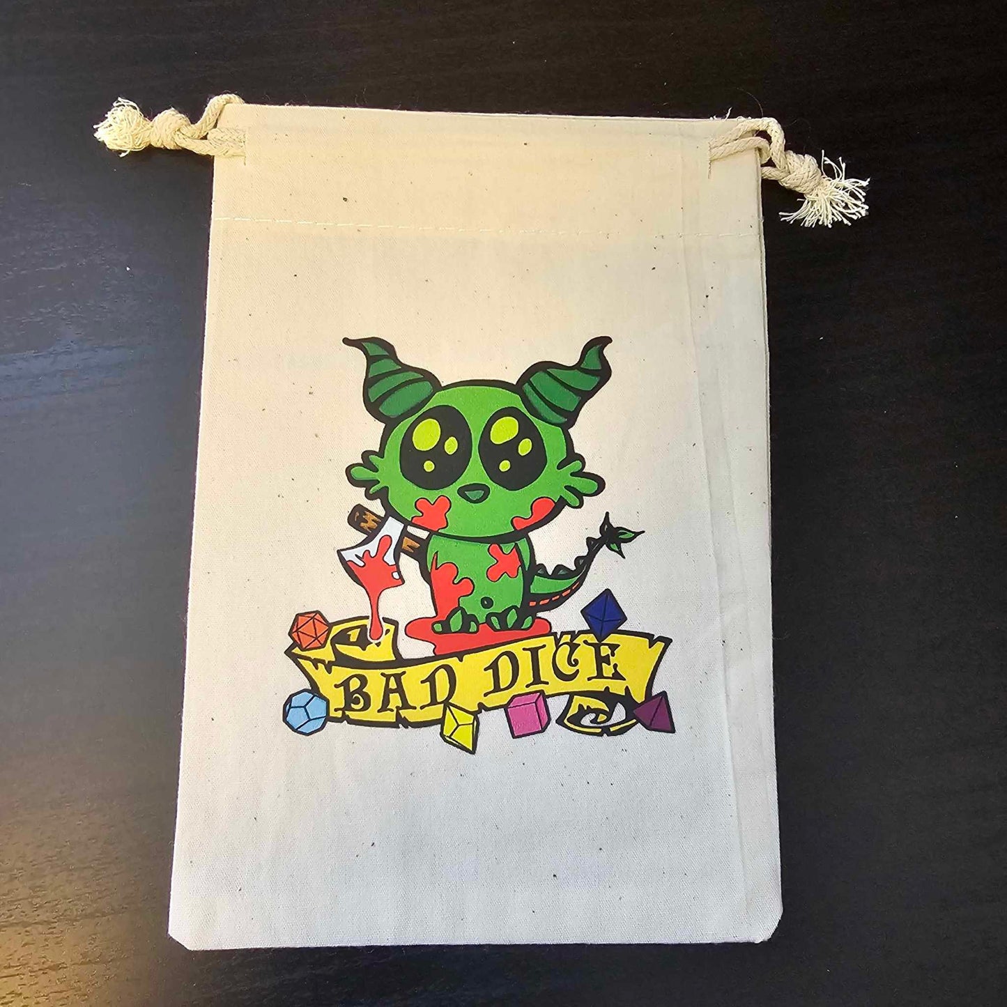 Dragon Art Dice Bag for Role Playing Games - Canvas Storage