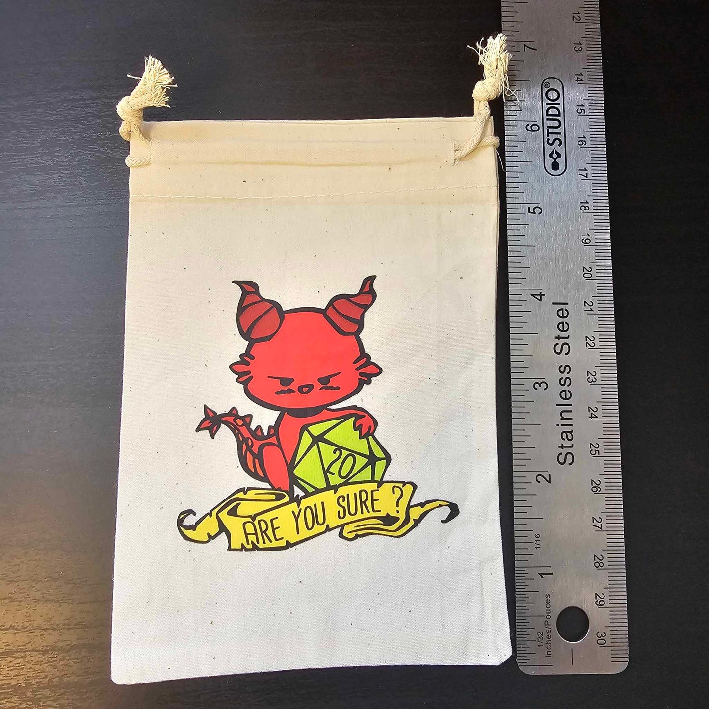 Dragon Art Dice Bag for Role Playing Games - Canvas Storage