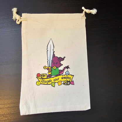 Dragon Art Dice Bag for Role Playing Games - Canvas Storage