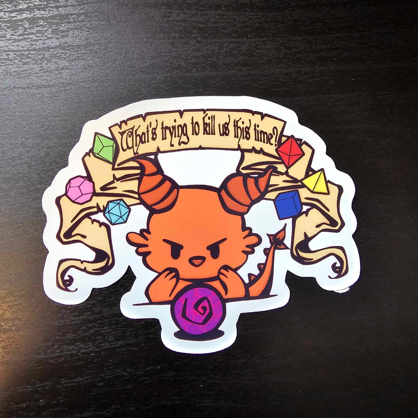 Dungeons & Dragons Inspired RPG Cute Dragon Dice Stickers