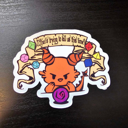 Dungeons & Dragons Inspired RPG Cute Dragon Dice Stickers